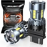 SEALIGHT 3156 3157 LED Bulb White Reverse Lights, 3056 3057 4057 4157 LED Light Bulb with Projector Replacement for Tail Light, Backup Light,Brake Parking, Automotive Back Up Light Bulbs, Pack of 2
