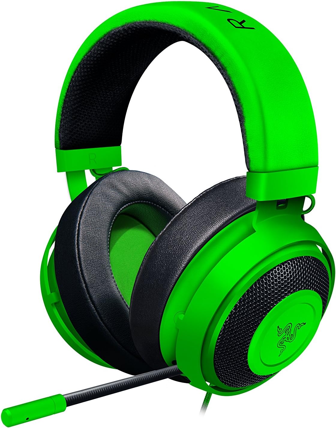 RAZER KRAKEN PRO V2: Lightweight Aluminum Headband - Retractable Mic - In-Line Remote - Gaming Headset Works with PC, PS4, Xbox One, Switch, & Mobile Devices - Green