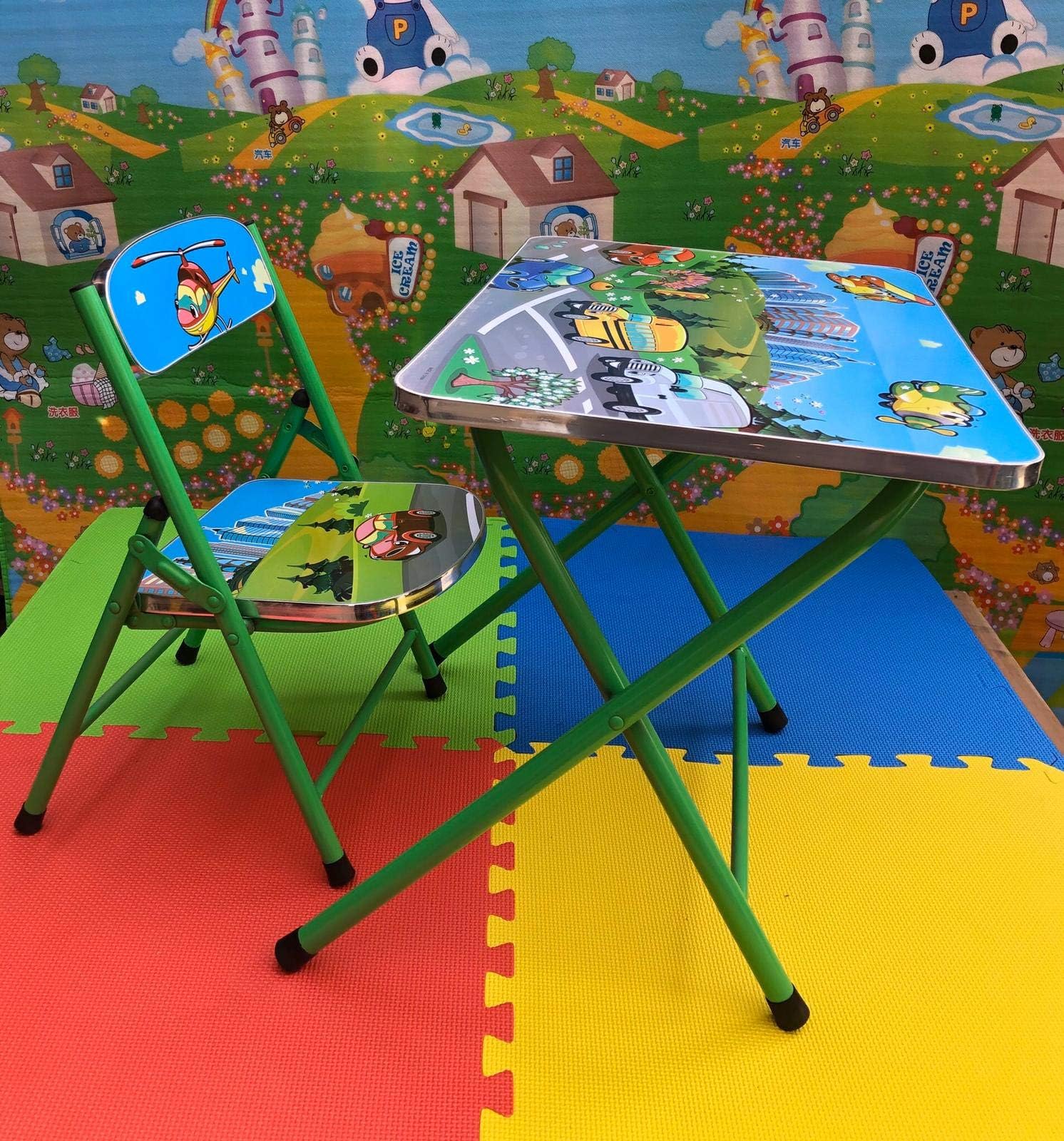 Shoppers Stop Kids/Children Indoor Outdoor Activity Study foldable Table and Chair Set (Plane)