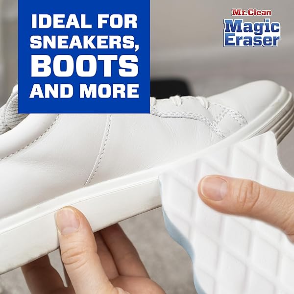 MR. CLEAN MAGIC ERASER EXTRA DURABLE, SHOE CLEANER, CLEANER PADS WITH DURAFOAM, 10 COUNT