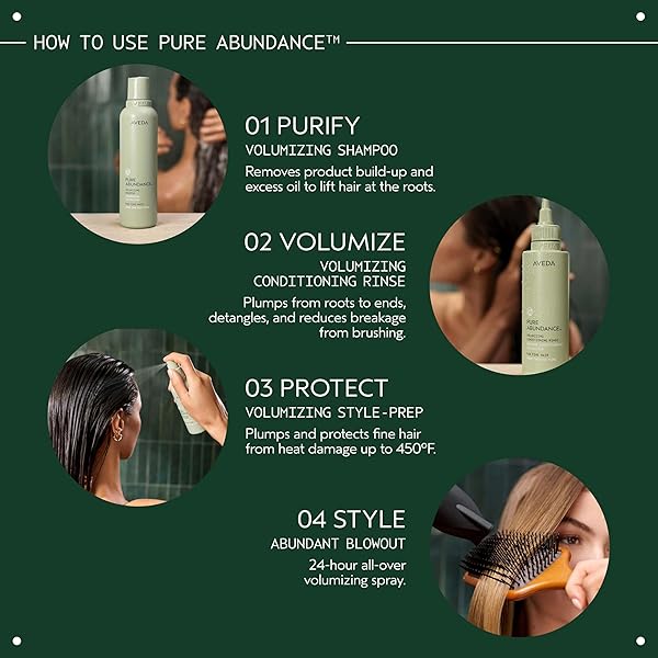 AVEDA PURE ABUNDANCE VOLUMIZING SHAMPOO | SHAMPOO FOR FINE HAIR | REMOVES PRODUCT BUILD-UP AND EXCESS OIL | 4X MORE VOLUME* | NOTES OF JASMINE, PEPPERMINT, PAMAROSA AND YLANG YLANG | 6.7 FL OZ