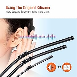 WOWIPER Silicone Windshield Wiper Blades with Rear