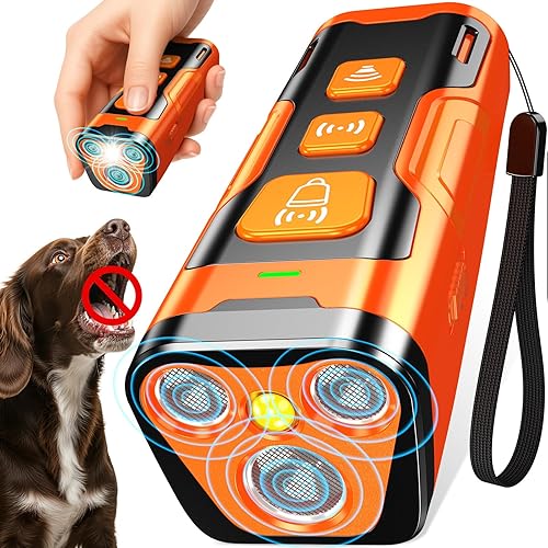 KYNOVEX Anti Barking Device for Dogs – 3X Ultrasonic Dog Barking Deterrent Devices + 6 Humane Training Modes, Rechargeable & Safe Training & Behaviour Aid for Indoor and Outdoor Use