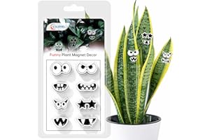 Cslehel Plant Magnets Eyes Mouth for Potted Plants， 8 PCS Monster Magnet Eyes, Funny Plants Pins for Indoor Outdoor Office House Plants Accessories, Christmas and Halloween Plant Lover Decorations，