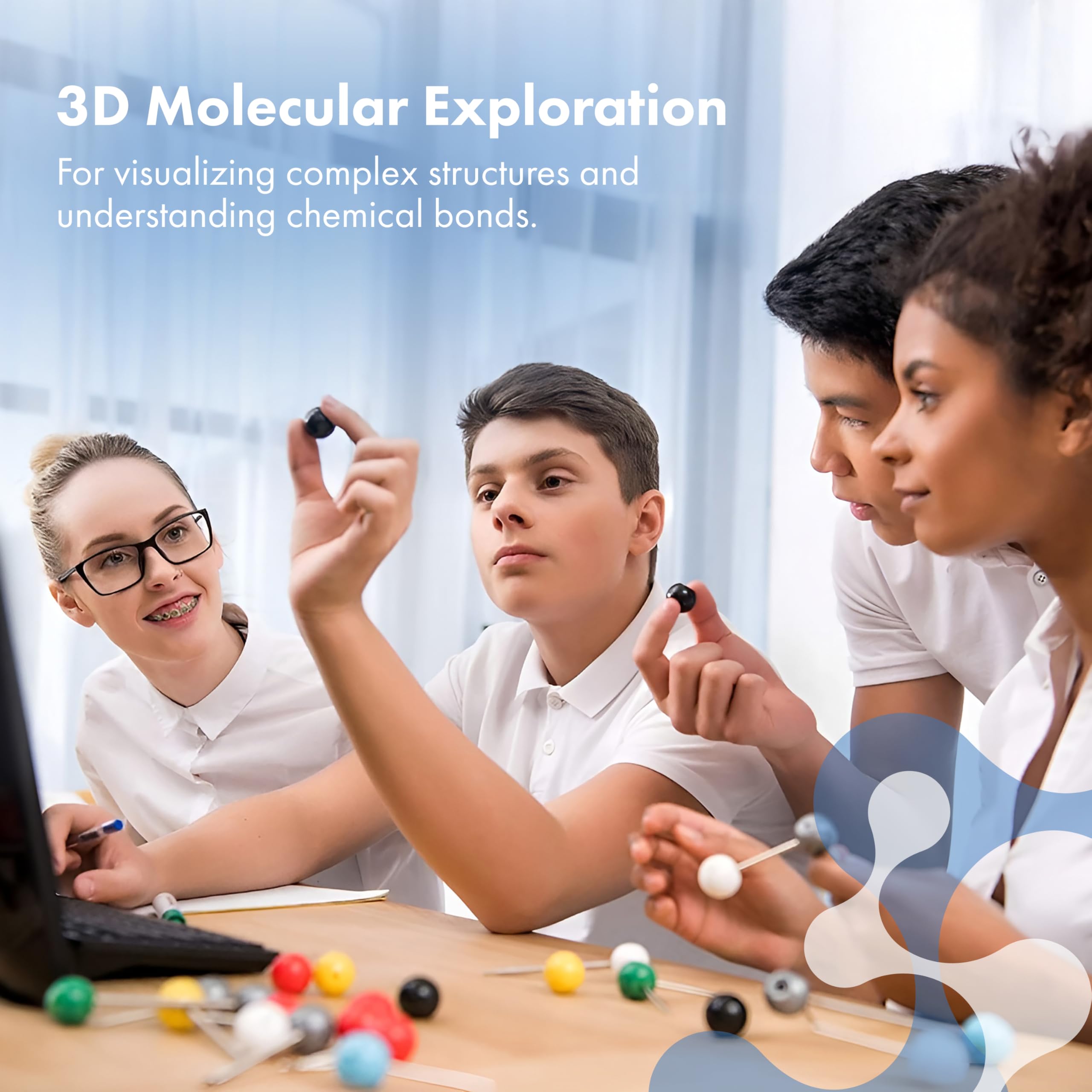 Old Nobby Organic Chemistry 239 Piece Model Kit - Molecular Model Kit with Atoms, Bonds, Instructional Guide, Bond Removal Tool, and Bonus Molecular Stencil