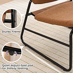 DAICO PU Faux Leather Orange Modern Accent Chair