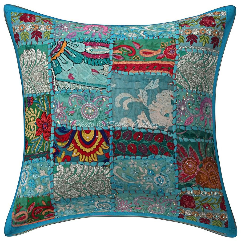 Patchwork pillow case turquoise Sheets & Pillowcases Home & Living Bedding