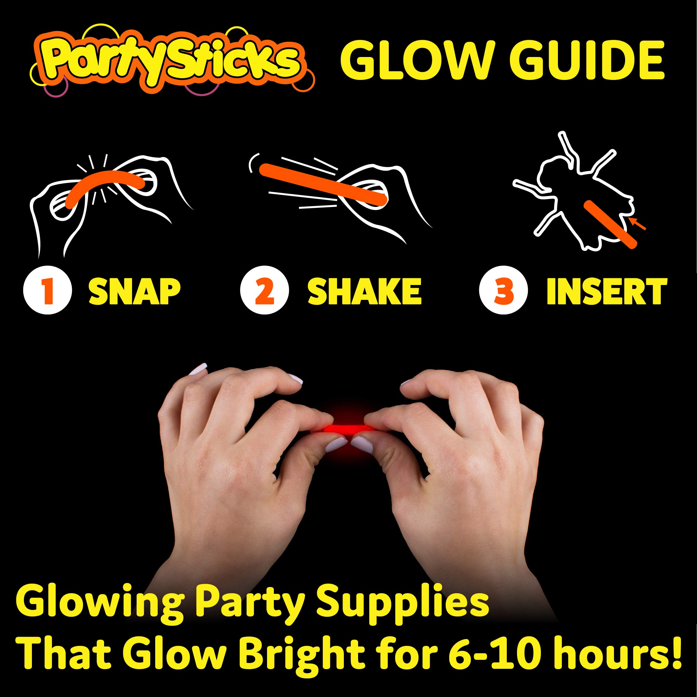 PartySticks Glow Critters and Halloween Trick or Treat Glow Skeletons and Pumpkins - Glow Sticks Party Favors - Glow in The Dark Party Supplies - 60 Count - Clear