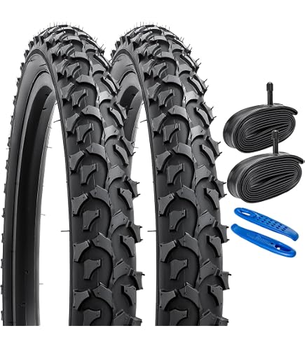 thumbnail image 2 of YUNSCM 20" Bike Tire & Tube Combo Kit (2 Tires + 2 Tubes + 2 Rim Strips) - Fits 20x1.95 To 20x2.125 Bicycles 2 of 12