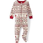 The Children's Place Baby Group 1-Family Matching, Christmas Pajama Sets, Cotton, Fairsile-Red