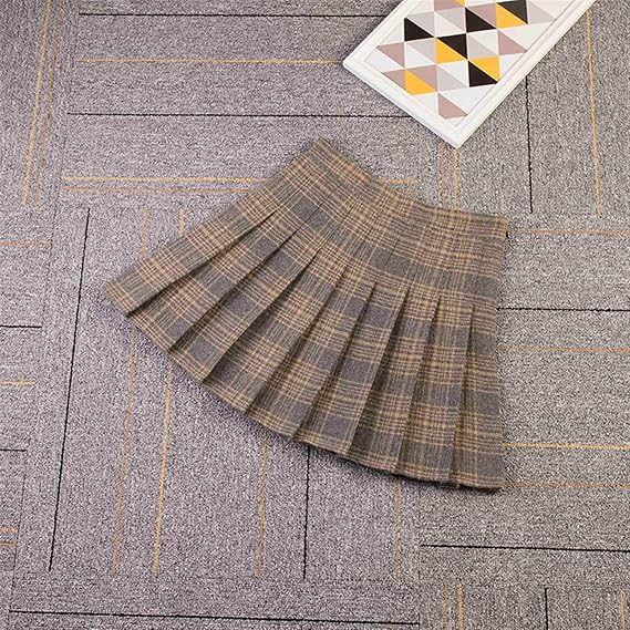 Amazon Co Jp Xufan 秋と冬の女性の短いスカート厚い格子縞のスカートa Lineハイウエストスカートスカートスカートスカート スカート 服 ファッション小物