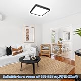 Defurhome 24W LED Ceiling Light 5000K IP54 Square Black 30cm view 7