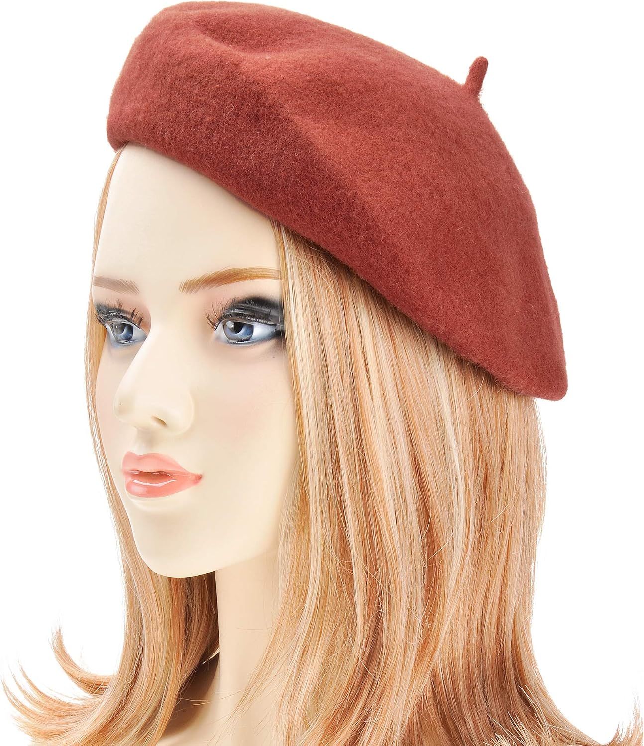ZLYC Women's Classic French Artist Beret Beret, Rust, One Size - Image 5