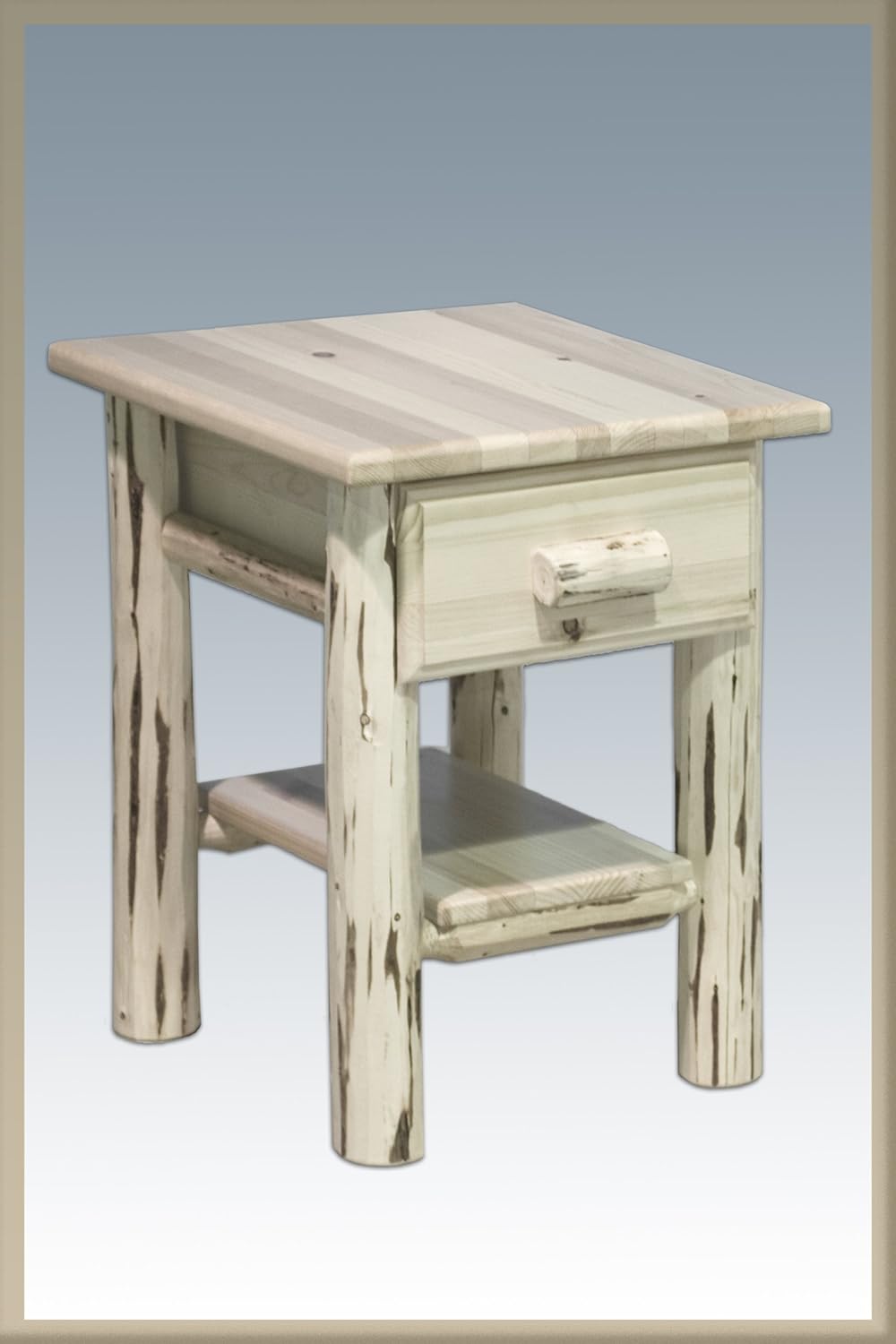 Amazon Com Montana Woodworks Log Nightstand With Drawer Varnished Furniture Decor