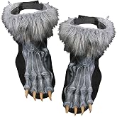 Fun World Unisex-Adults Silver Werewolf Shoe Covers