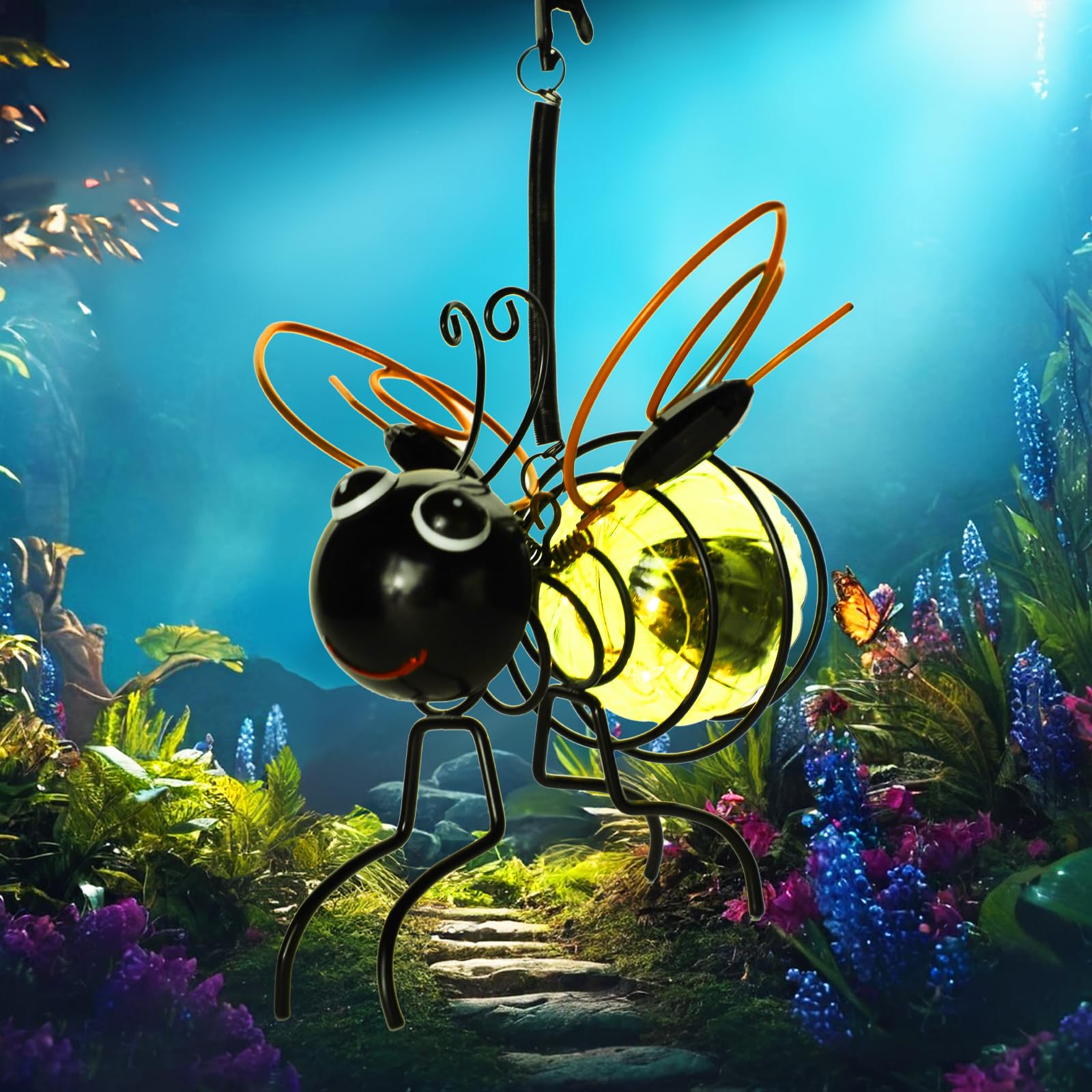 Kyduu LED Solar Powered Bee Lights Outside,IP65 Waterproof, Solar Garden Lights Outdoor Waterproof for Garden, Lawn, Patio