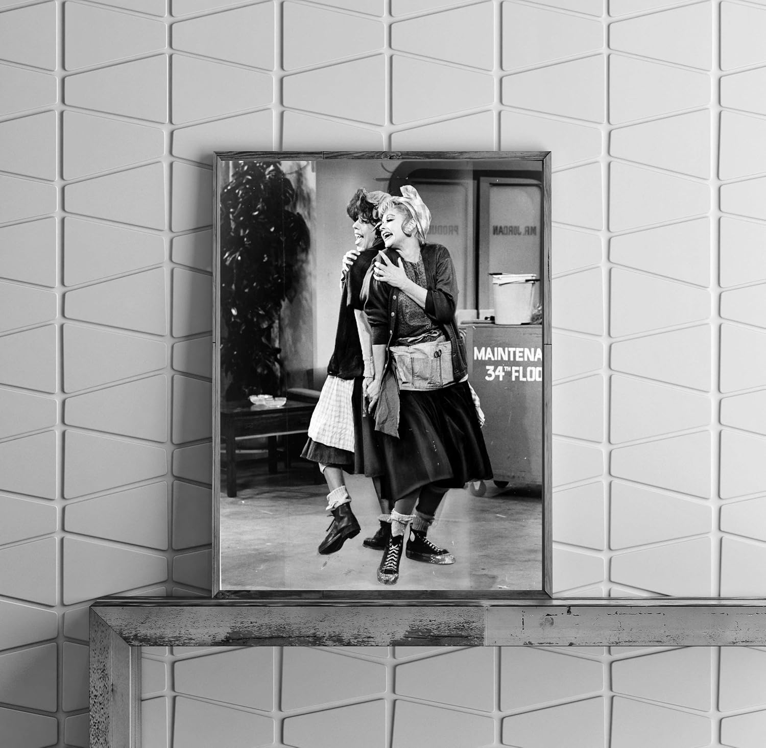 Photographs - INFINITE PHOTOGRAPHS Photo: 1966 Carol Burnett and Lucille Ball Performing skit Dressed as Cleaning Women