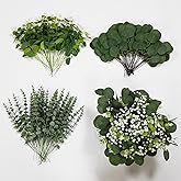 VOELIGT 120PCS 3 Kinds Mixed Eucalyptus Leaves Bulk Faux Eucalyptus Stems Bundle Fake Leaves Greenery Centerpieces for Tables Wedding Bouquet Arrangement Artificial Flowers Fillers