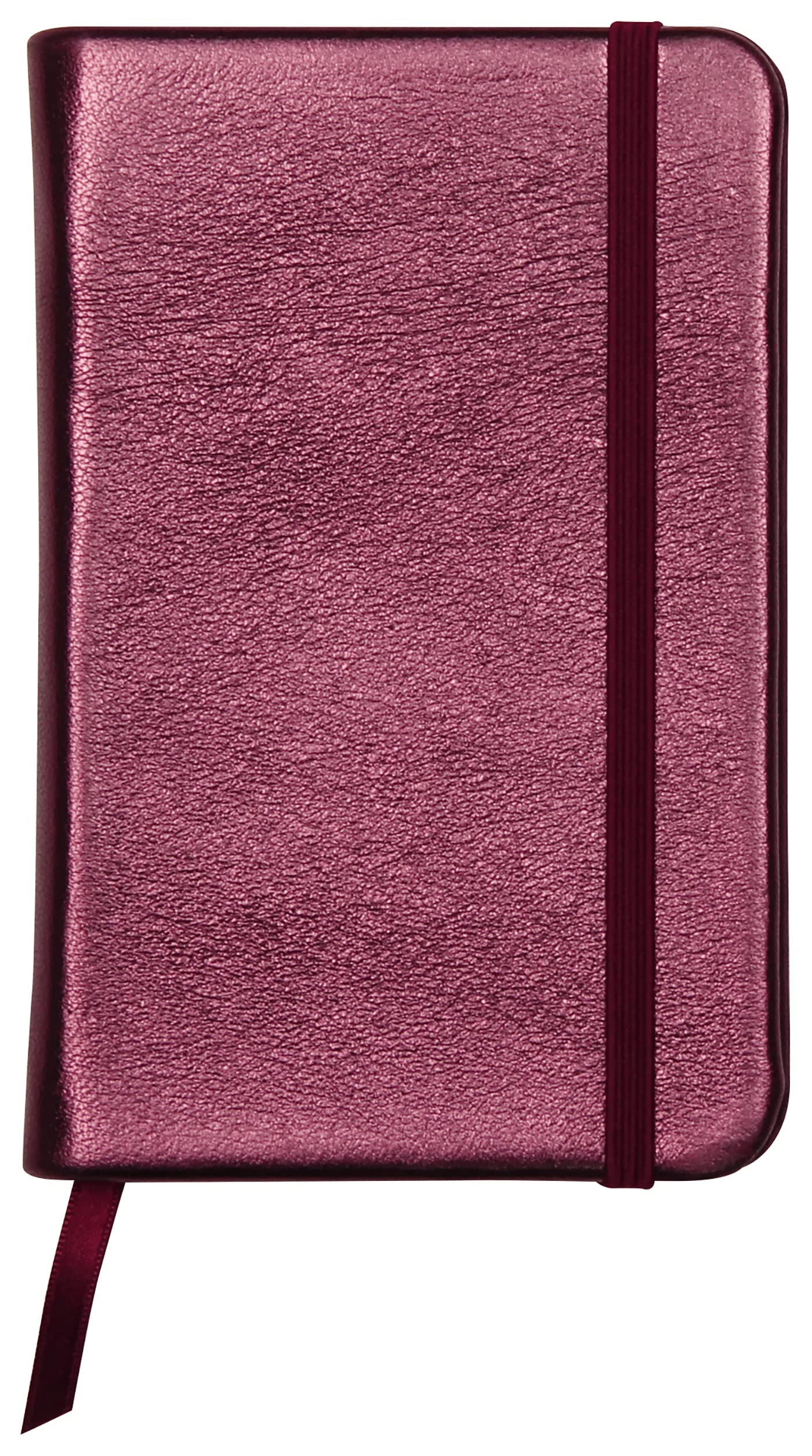 Clairefontaine 400096C - One Notebook - Made of Genuine Lambskin Leather Hard Cover - 144 Plain Pages - Dimensions: 10.5x14.8 cm (A6) - Cherry Leatherette