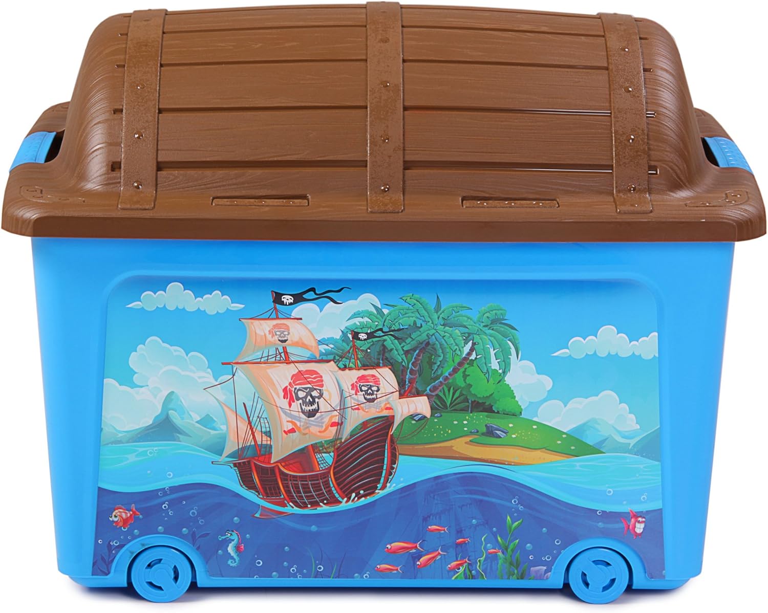 GMMH Spielzeugbox Sitzhocker Faltbar - Feuerwehr Design 49x31x31cm