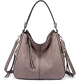 Realer Hobo Crossbody Bags for Women Designer Faux Leather Hobo Handbags Retro Large Size Shoulder Bag Bucket Purse
