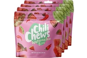 Chili Chews Great Tasting Sweet Then Sour & Spicy Candy Bites, Snacks For All Ages, The Perfect Combo Of Sweet & Spicy, Mouth Watering Gummy Candy (Watermelon Bites, 4 Pack)