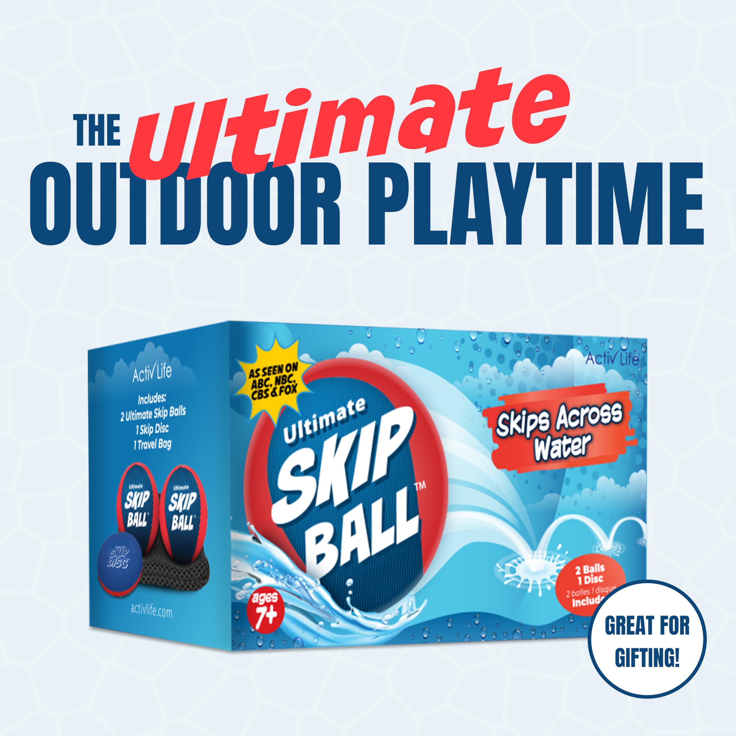 Activ Life The Ultimate Skip Ball – Water Bouncing Ball (2 Pack) Create Lasting Memories with Your Friends & Family at The Beach, Lake or Pool - Great for All Ages