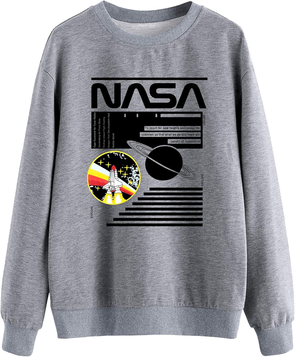 Ezcosplay Crew Neck Long Sleeve Letter Printed Shirt Graphic Tee Tops for Women: Clothing