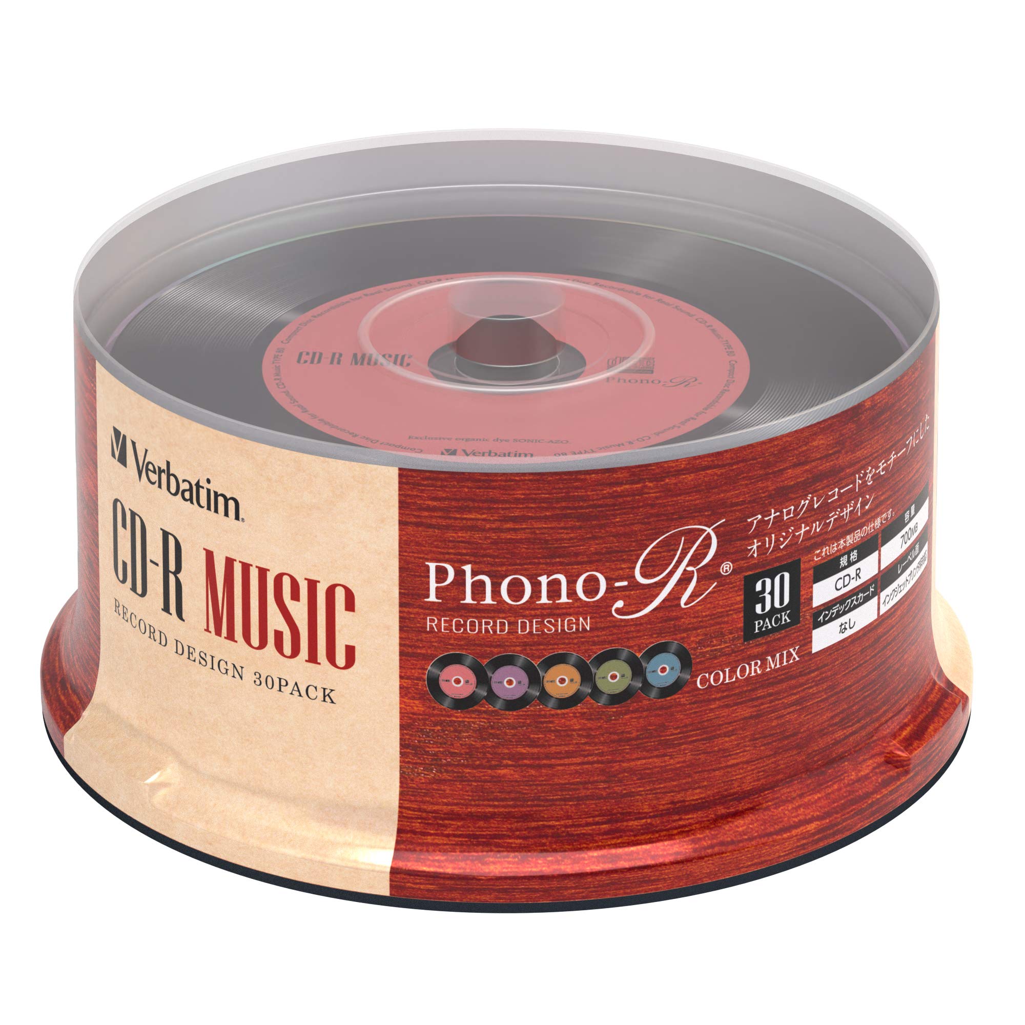 Verbatim 音楽用 CD-R レコードデザイン カラーMIXの商品画像