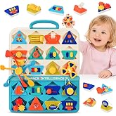 happiegg 20-in-1 Montessori Busy Board, Sensory Travel Toy for Toddlers | Detachable Activity Board with Straps, Fine Motor Skills Educational Gift for Boys Girls 12M+ Birthday Christmas