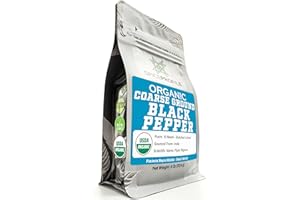 Spice Profile USDA Organic Coarse Ground Black Pepper, Lab Tested for Heavy Metals, Resealable 4 oz Pouch, Kaali Mirch, Pimienta Negra Molida