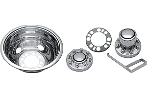 Kaper II SS-1604-UE2 Polished Stainless Steel Universal Truck Wheel Simulator Set for Chevrolet/Ford/Dodge (16" x 6" 6.5" Bol