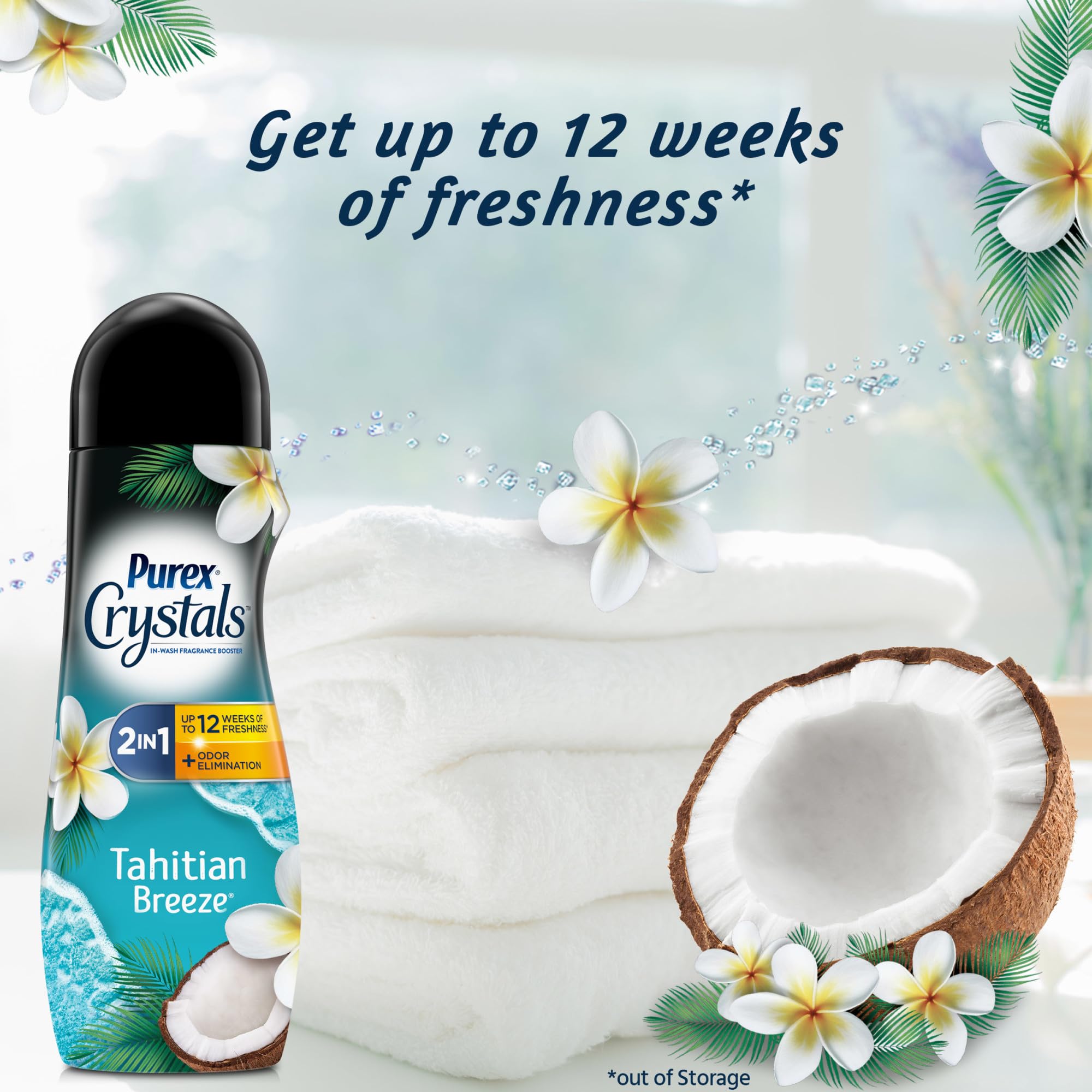 Purex Crystals in-wash Fragrance and Scent Booster, Tahitian Breeze, 21 Ounce (Pack of 4)