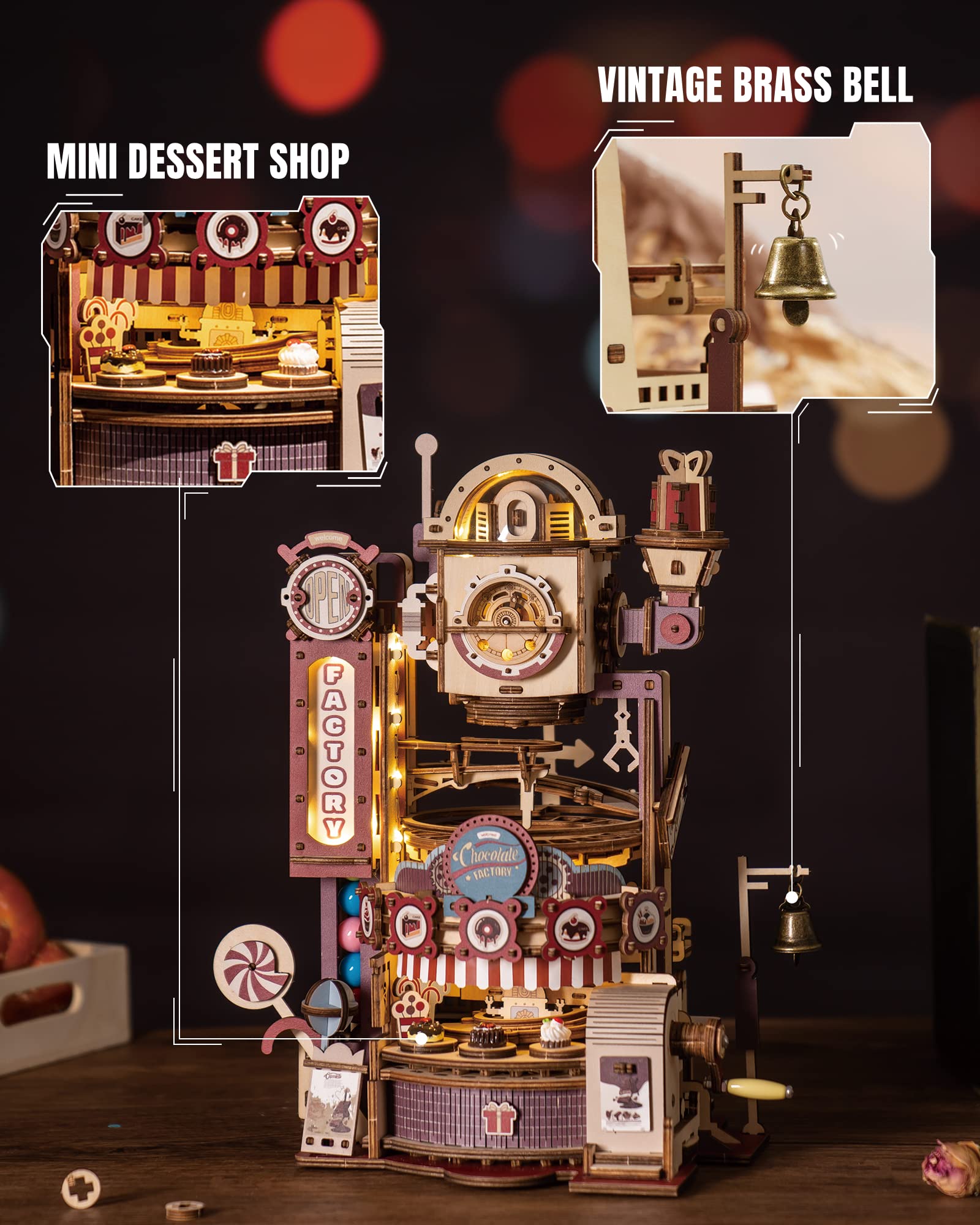3D Wooden Puzzles for Adults-Wooden Marble Run-Wood Puzzles for Adults-Model Building Kits to Build for Adults-Hobbies for Women Men