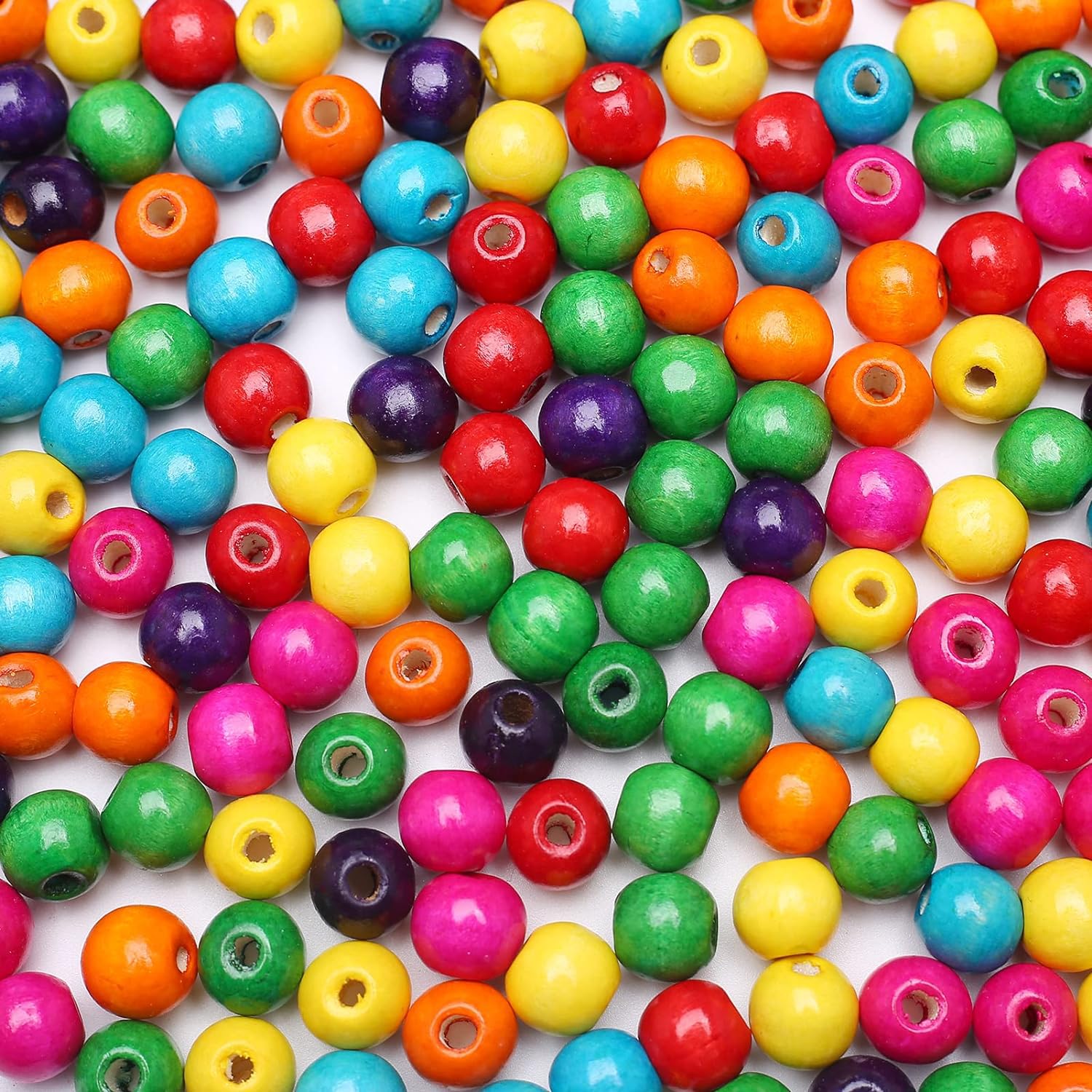 HERZWILD 100 Multicolor 20mm Color Wooden Beads Colourful Wooden Bead Round Wooden Craft Beads for DIY Jewellery Making (color-20mm)