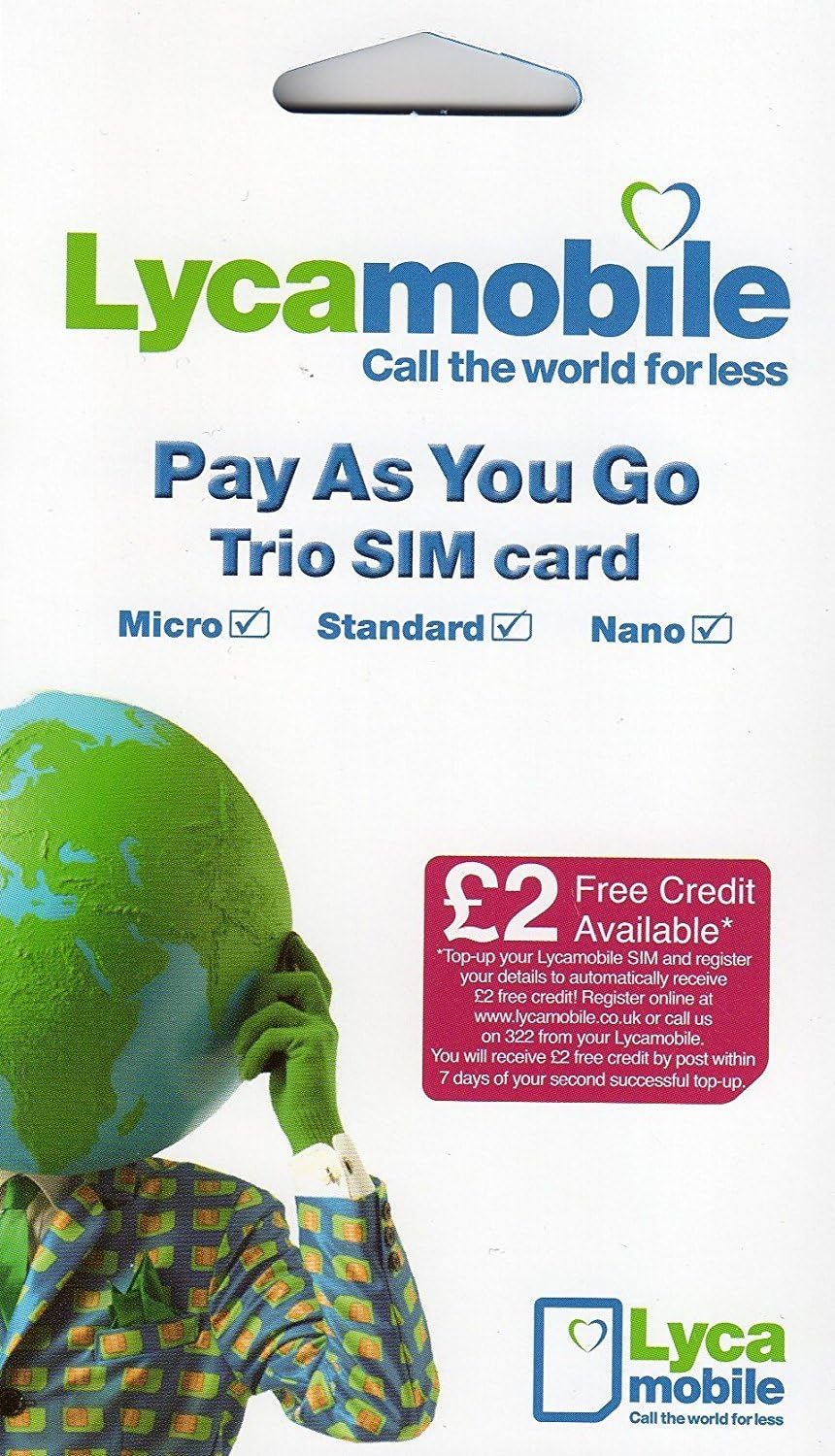 OFFICIAL LYCAMOBILE MICRO/ STANDARD SIM CARD UK BUYERS ONLY PLEASE