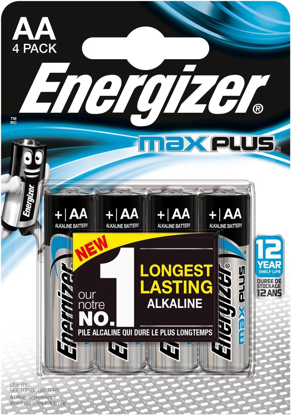 Energizer MaxPlus AA Alkaline Batteries, 4 each, chrome, Pack of 4