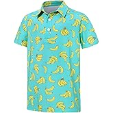 Cuddomper Boys Polo Shirts Hawaiian Golf Clothes Fashion Short Sleeve Kids Cool School Uniform 5-14T