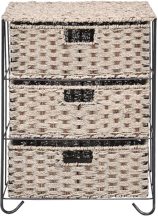 Amazon Com Allblessings 3 Rattan Wicker Baskets Drawers Storage