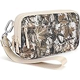 FODOKO Wristlet wallets for women Nylon Quilted Wallet with 4 Zippers,Travel Credit Card,Holder Cell Phone Organizer