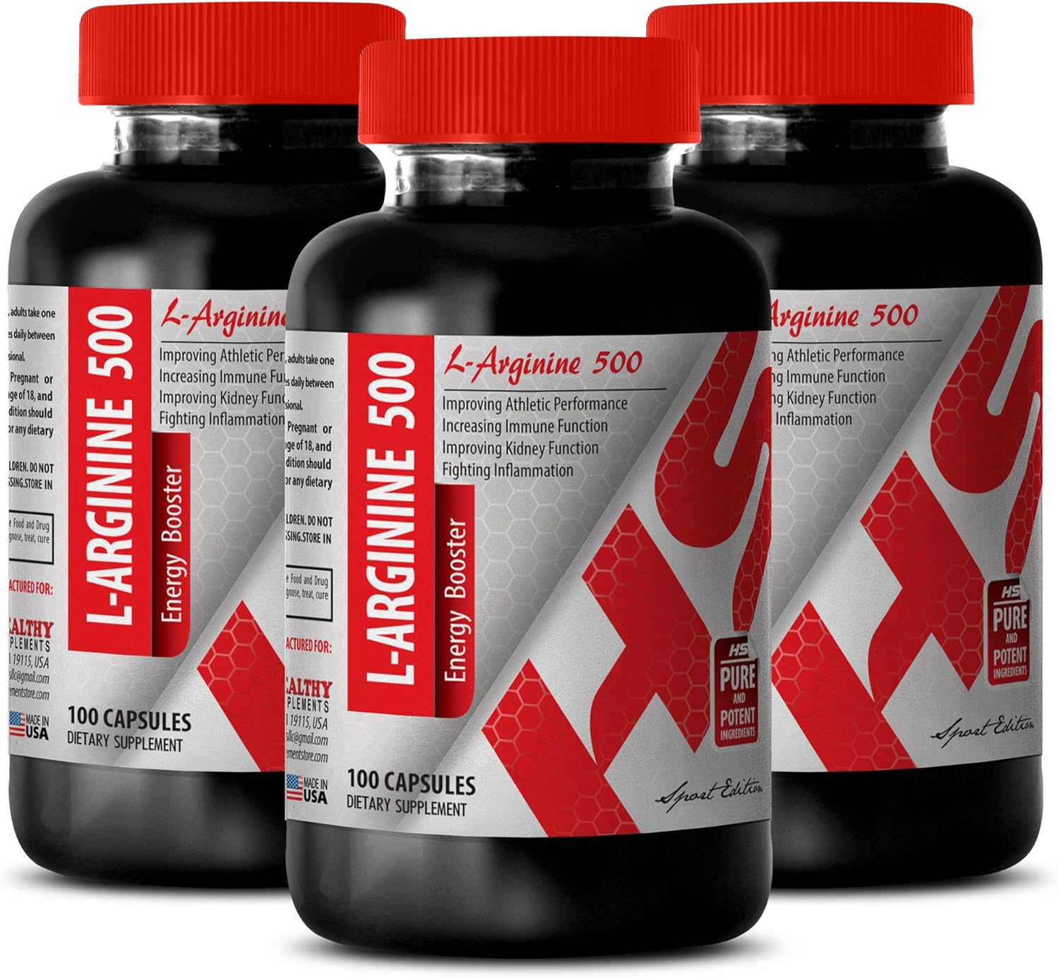 Amazon Com L Arginine Endurance L Arginine Energy Booster 500 Mg Improve Sexual Arousal 3 Bottles Health Personal Care