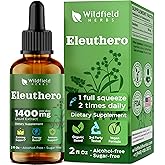 WILDFIELD HERBS 2 Oz Siberian Ginseng Drops Tincture Extract 2000mg (Eleutherococcus senticosus) Herbal Supplement 84 Servings, Alcohol-Free Tincture