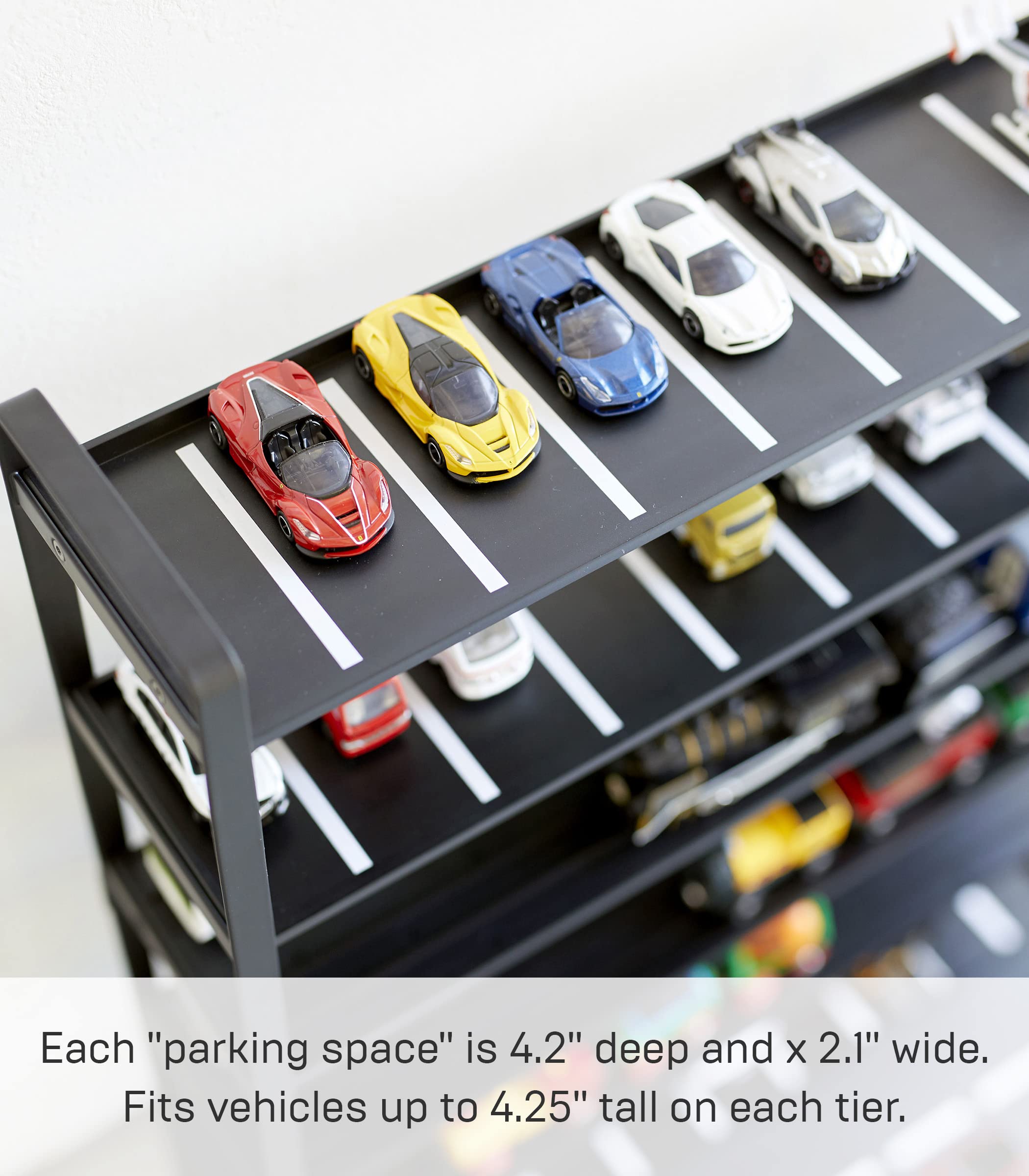YAMAZAKI Home Tower Train Storage Display | Hotwheels Model Car Display | Kids Toy Storage - Steel
