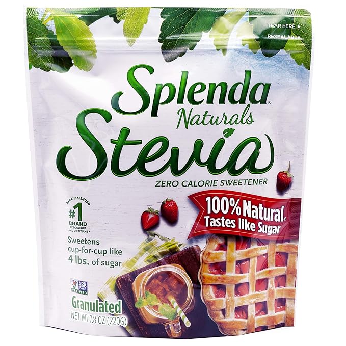 Splenda Naturals Stevia Zero Calorie Granulated Sweetener For Baking No Calories All Natural Sugar Substitute With No Bitter Aftertaste 7 8 Ounce Resealable Bag Pack Of 1 Amazon Com Grocery Gourmet Food
