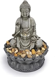 Warm Garden Buddha Fountain Tabletop Water Fountain-Sitting Buddha Tabletop Water Fountain Zen Fountain