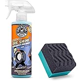 Chemical Guys Tire Kicker Sprayable Extra Glossy Tire Shine with Applicator (Works on Rubber, Vinyl & Plastic) Safe for Cars, Trucks, Motorcycles, RVs & More, 16 fl oz