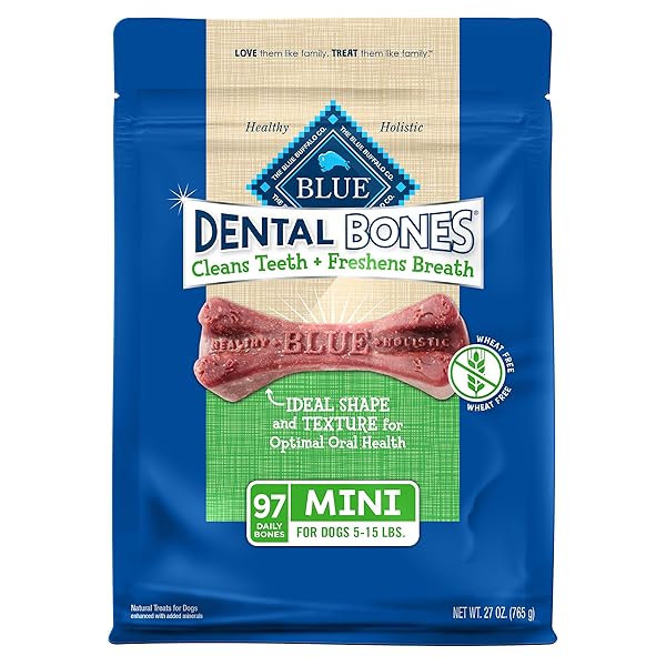 BLUE BUFFALO DENTAL BONES MINI NATURAL DENTAL CHEW...