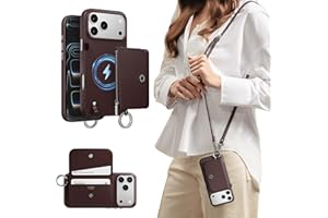 MAGEASY Compatible with iPhone 17 Pro Max 6.9" Wallet Case with Crossbody Strap - Compatible with MagSafe Detachable Coin Purse & Card Slot, Leather Lanyard, 16ft Drop Protection | Pouch M (Burgundy)