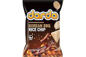 Darda Korean BBQ Rice Chips - Air-Popped Korean Snacks, Crispy Rice Chip with Bold Bulgogi Flavor, Low-Calorie Ksnack, Non-Fried, Zero Cholesterol, Light & Crunchy Snack Packs (4.23 oz)
