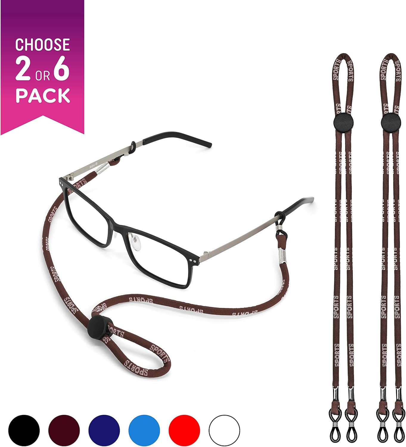 Eyeglasses Holder Strap Cord By Sqv Premium Sport Fabric